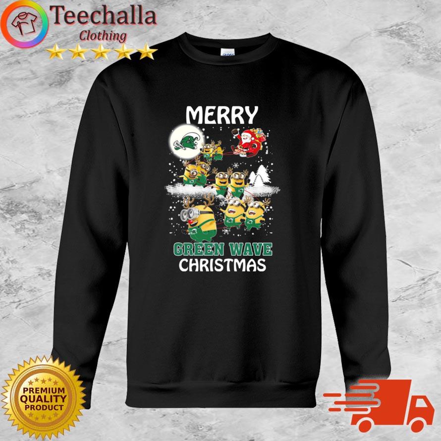 Minion Tulane Green Wave Ugly Merry Christmas sweater