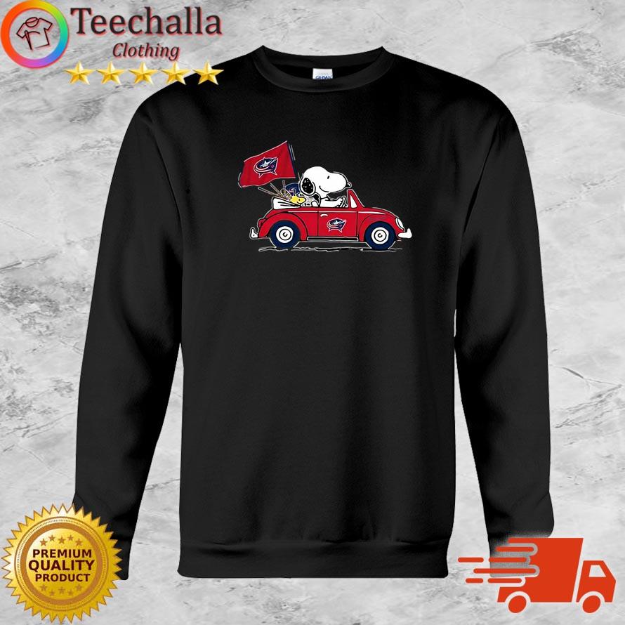 NFL Columbus Blue Jackets Snoopy And Woodstock Drives Columbus Blue Jackets Beetle Car Shirt