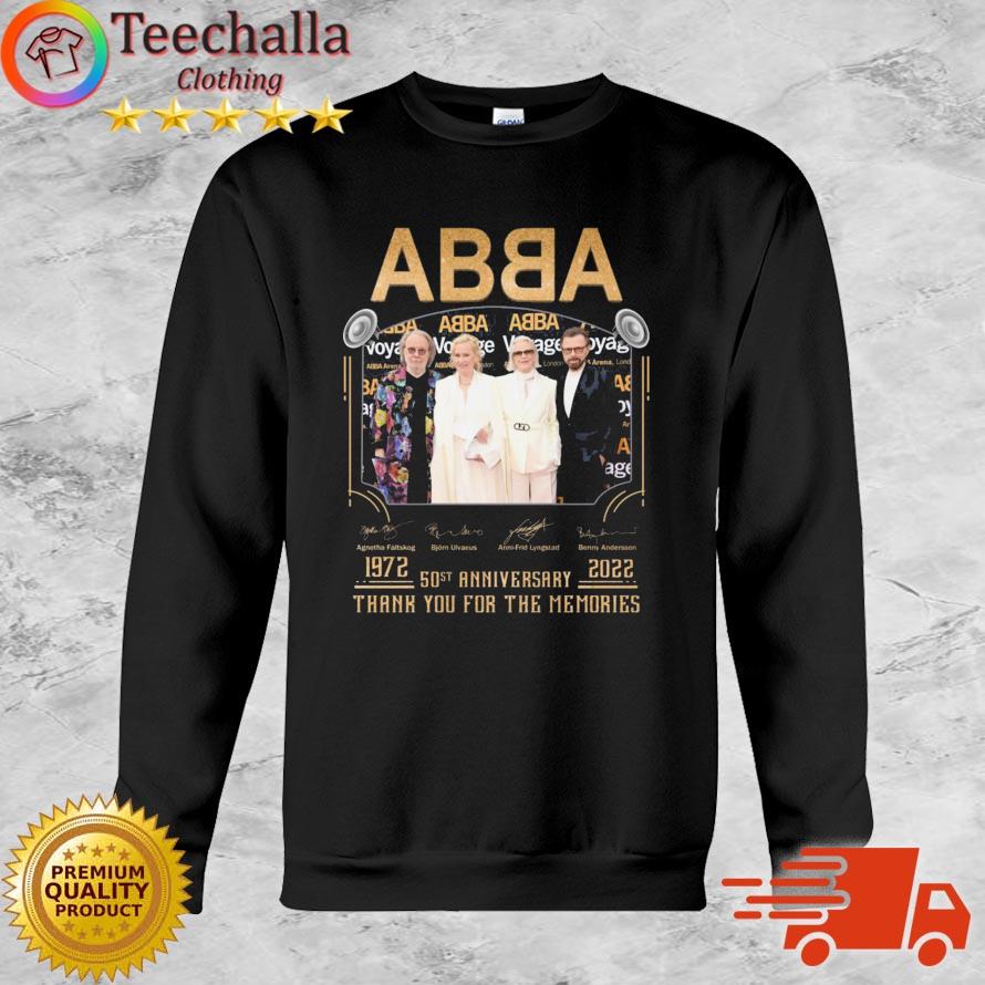 Official ABBA 50st 1972-2022 Anniversary Thank You For The Memories Signatures shirt