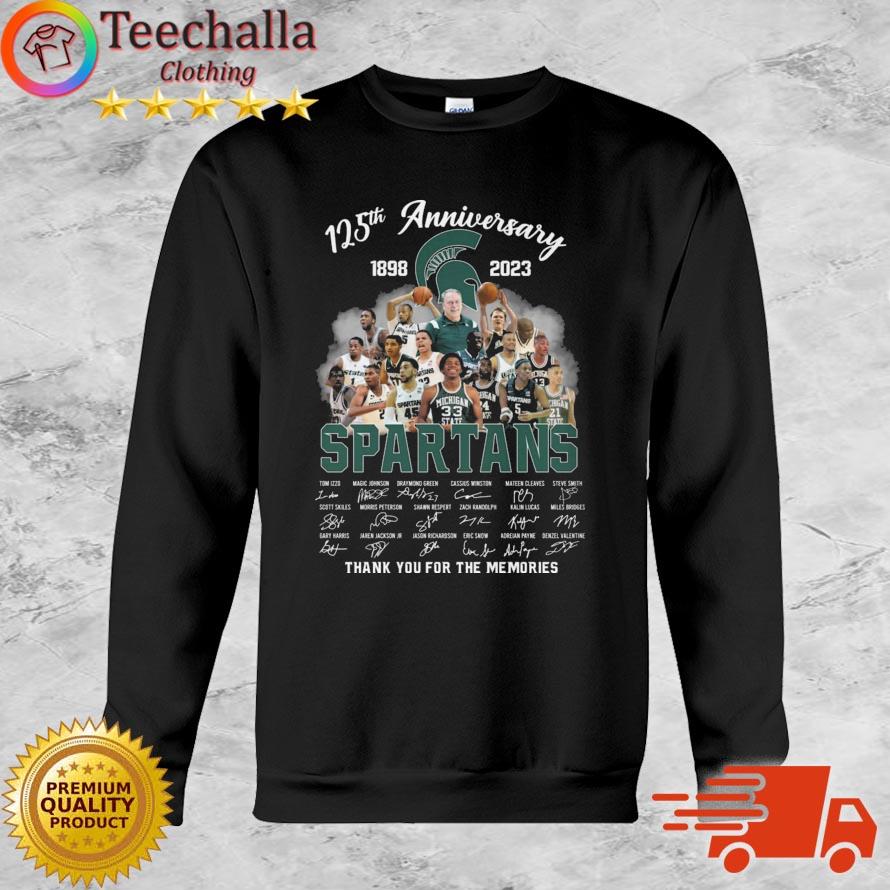 Official Michigan State Spartan 125th Anniversary 1898-2023 Thank You For The Memories Signatures shirt