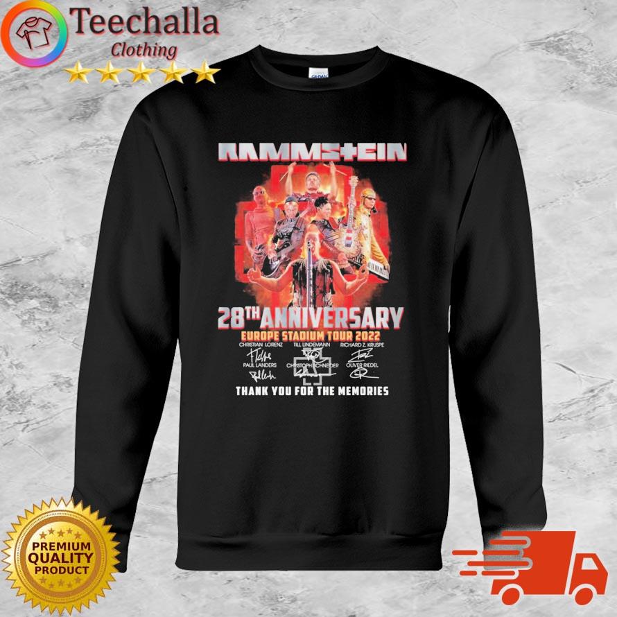 Rammstein 28th Anniversary Europe Stadium Tour 2022 Thank You For The Memories Signatures shirt