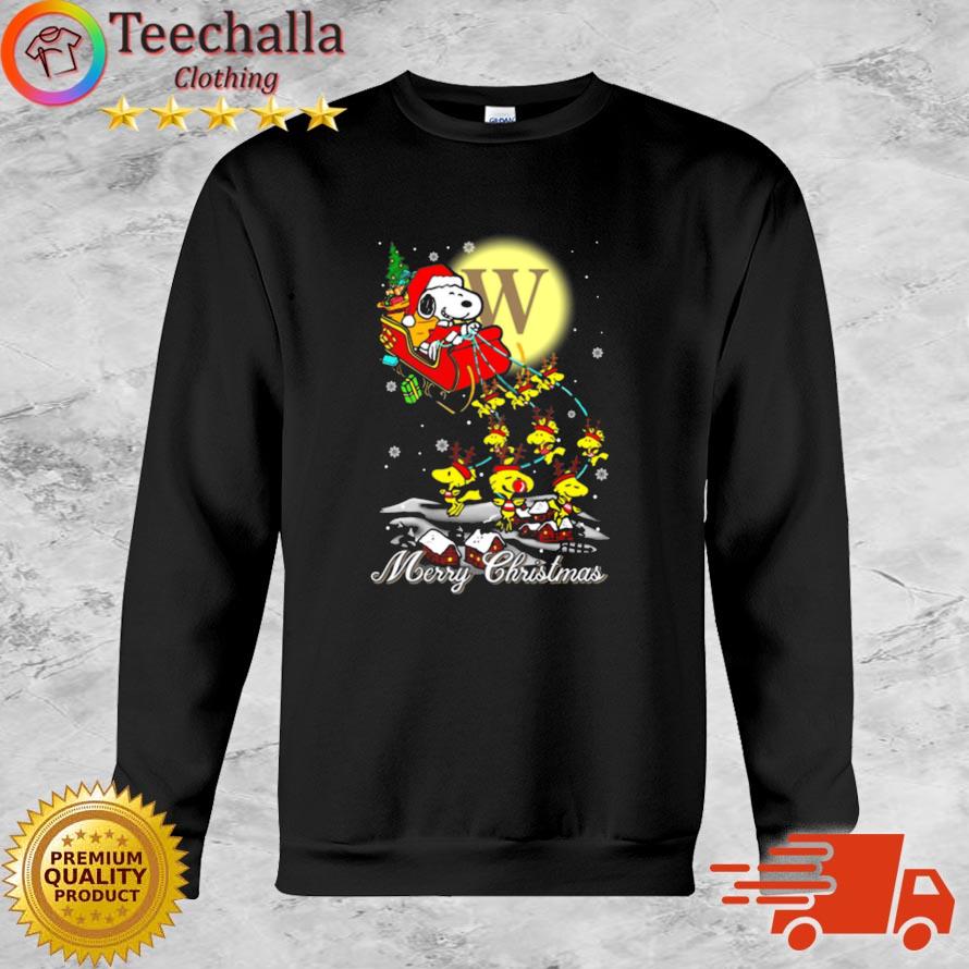 Santa Claus With Sleigh And Snoopy Wofford Terriers Ugly Christmas sweater