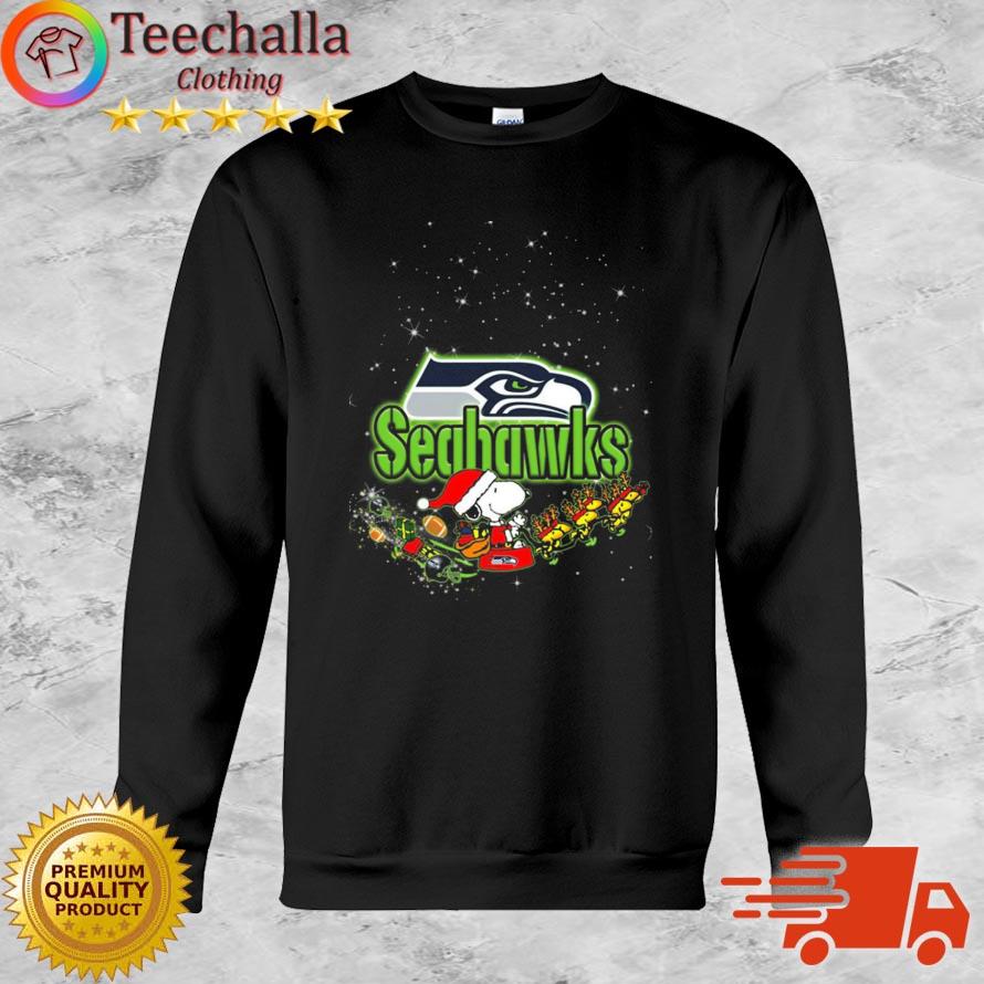 Santa Snoopy Riders Woodstock Merry Christmas Seattle Seahawks Sweater