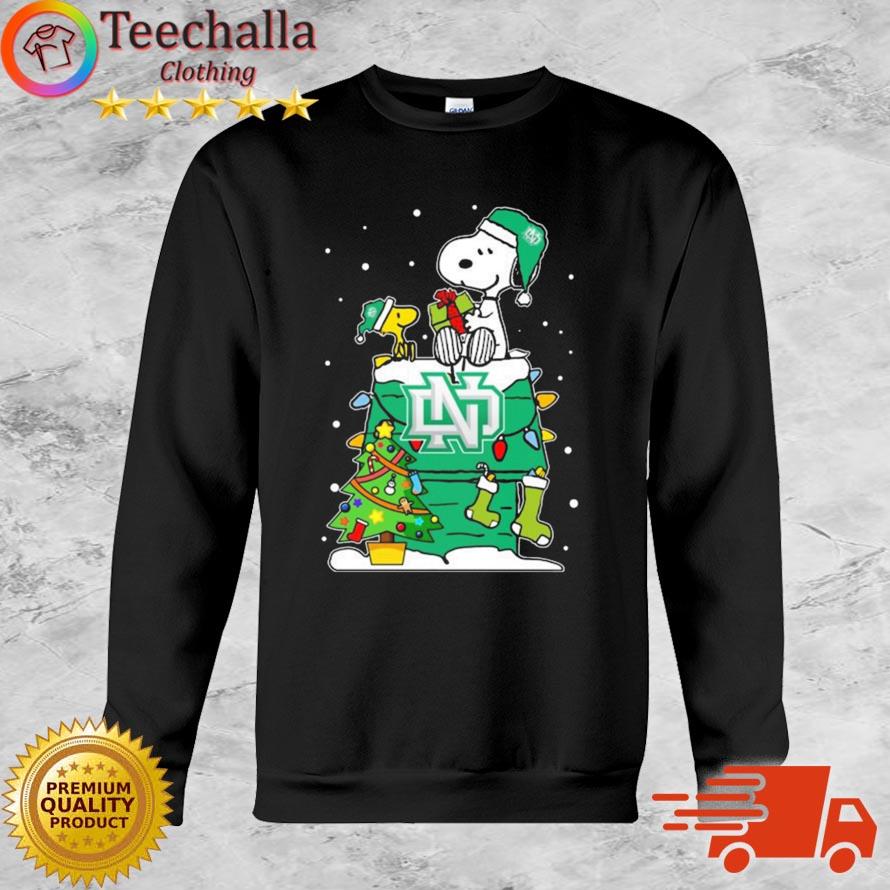 Snoopy And Woodstock North Dakota Fighting Hawks Ugly Christmas Sweater