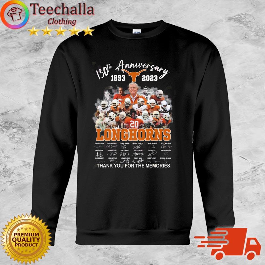 Texas Longhorns team 130th anniversary 1893-2023 thank you for the memories signatures shirt