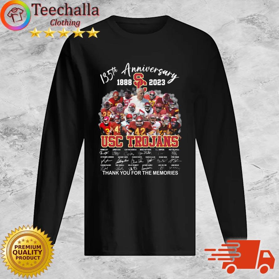 USC Trojans 135th Anniversary 1888-2023 Thank You For The Memories Signatures s Long Sleeve