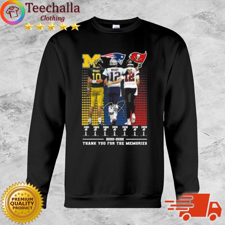 Michigan Wolverines New England Patriots Vs Tampa Bay Buccaneers Brady 2000-2022 Thank You For The Memories Signature shirt