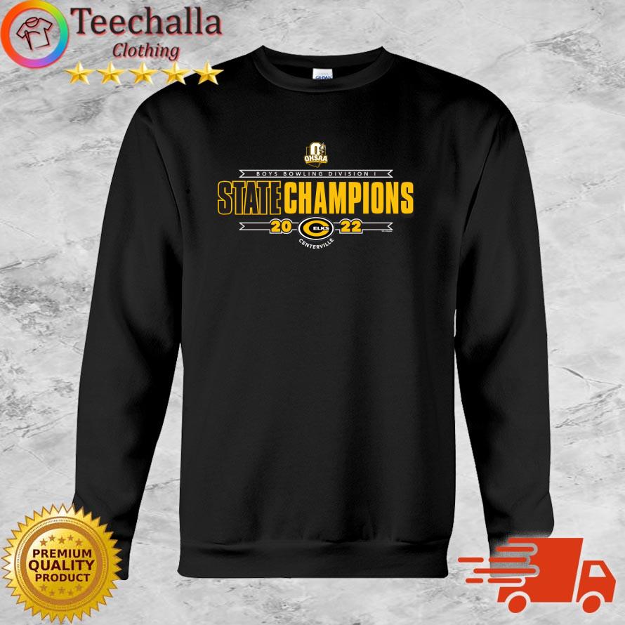 Official centerville Elks 2022 IHSA Boys Bowling Division I Champions shirt