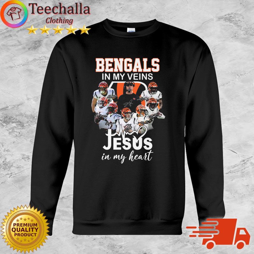 Cincinnati Bengals In My Veins Jesus In My Heart Signatures shirt