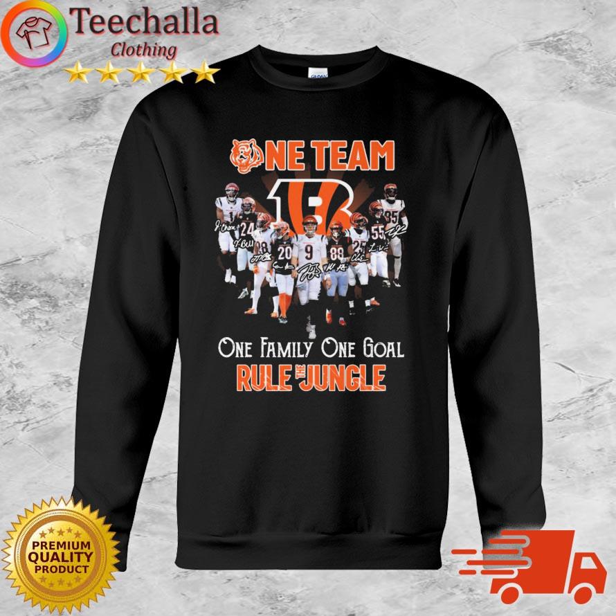 Cincinnati Bengals One Team One Family One Goal Rule The Jungle Signatures shirt