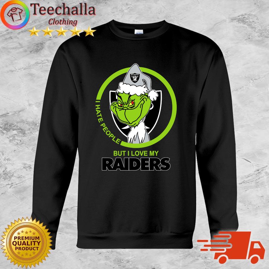 Oakland Raiders NFL Christmas Grinch I Hate People But I Love My Favorite Football Team Sweater shirt