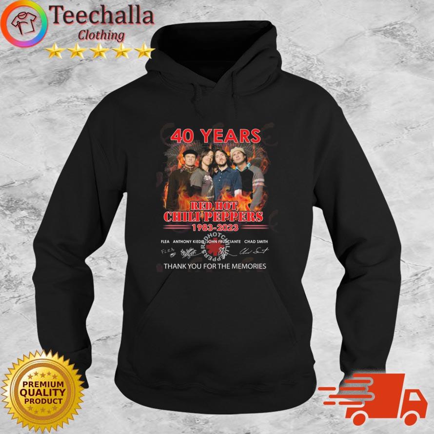 Red Hot Chili Peppers 40 Years 1983-2023 Thank You For The Memories Signatures s Hoodie