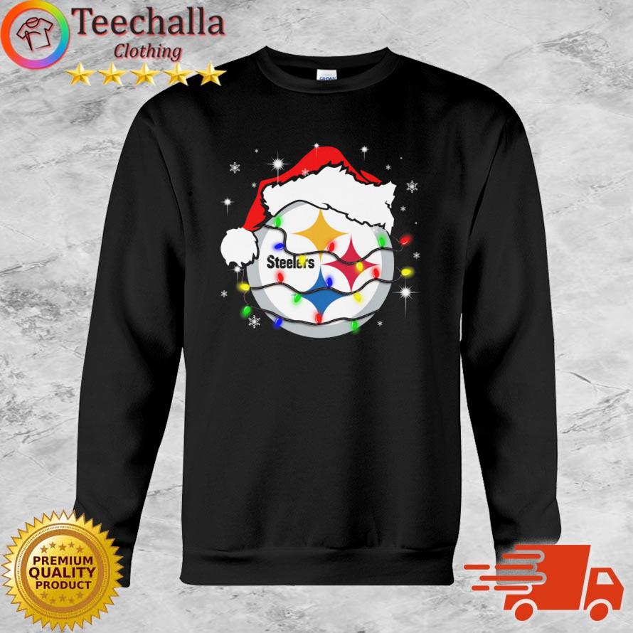Santa Pittsburgh Steelers Logo Lights Christmas sweatshirt