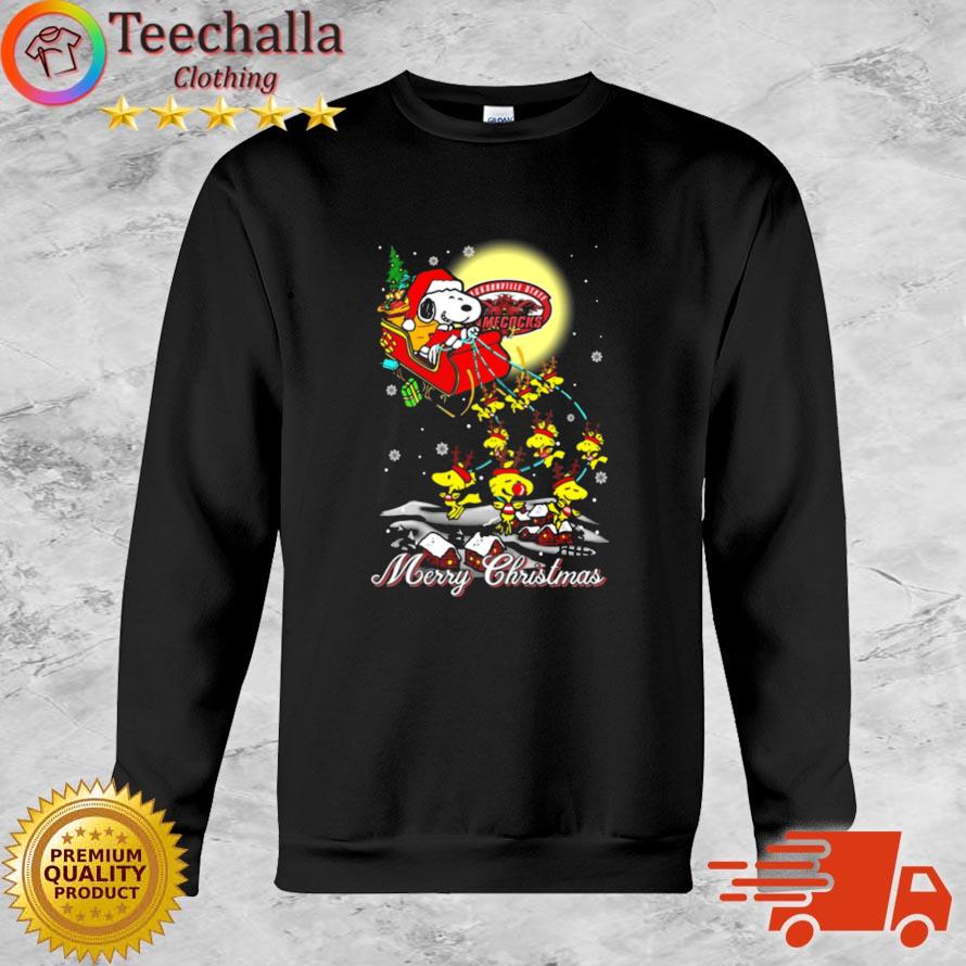Santa Snoopy And Reindeer Woodstock Jacksonville State Gamecocks Merry Christmas sweater