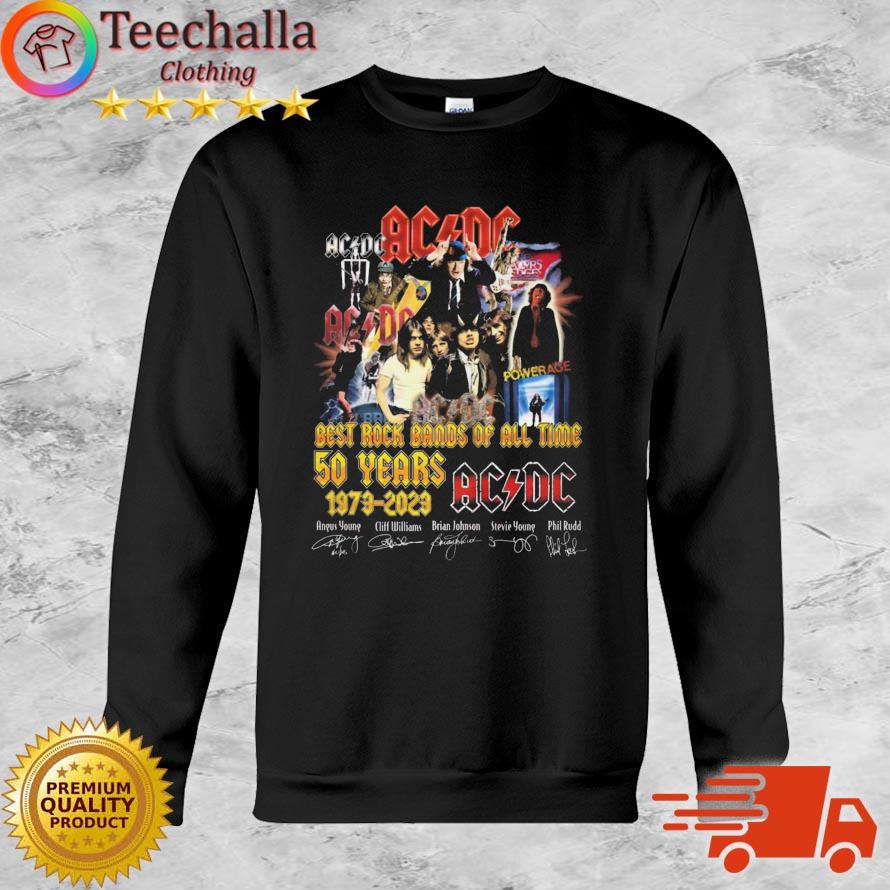 ACDC Best Rock Bands Of All Time 50 Years 1973-2023 Signatures shirt