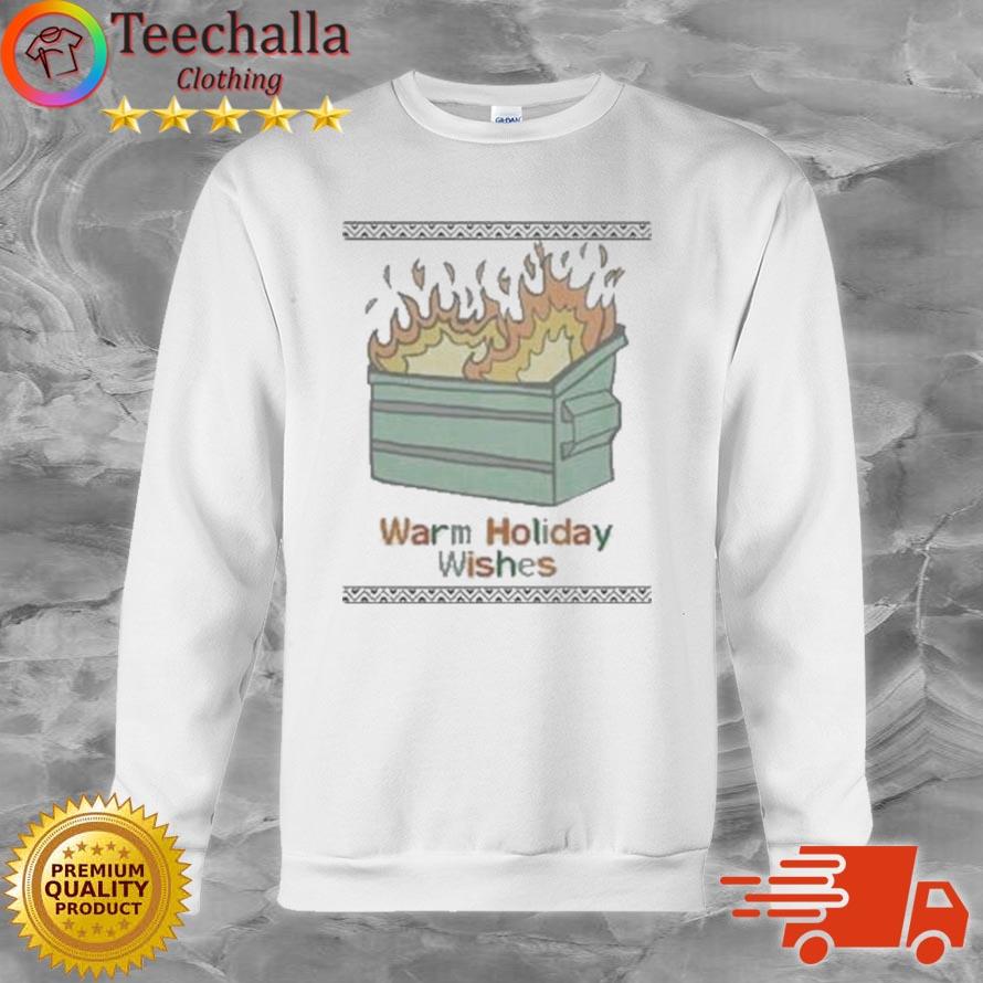 Warm Holiday Wishes Trash Can Flame Ugly Christmas Sweater