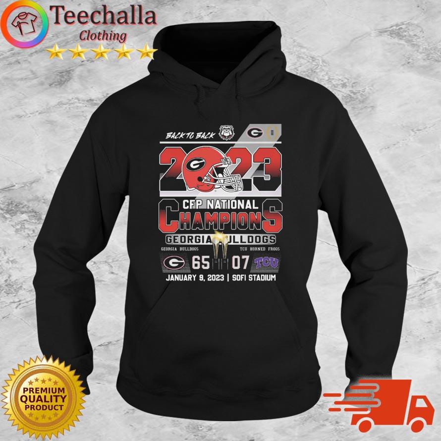 Back To Back 2023 CFP National Champions Georgia Bulldogs Vs TCU Horned Frogs 65-07 s Hoodie
