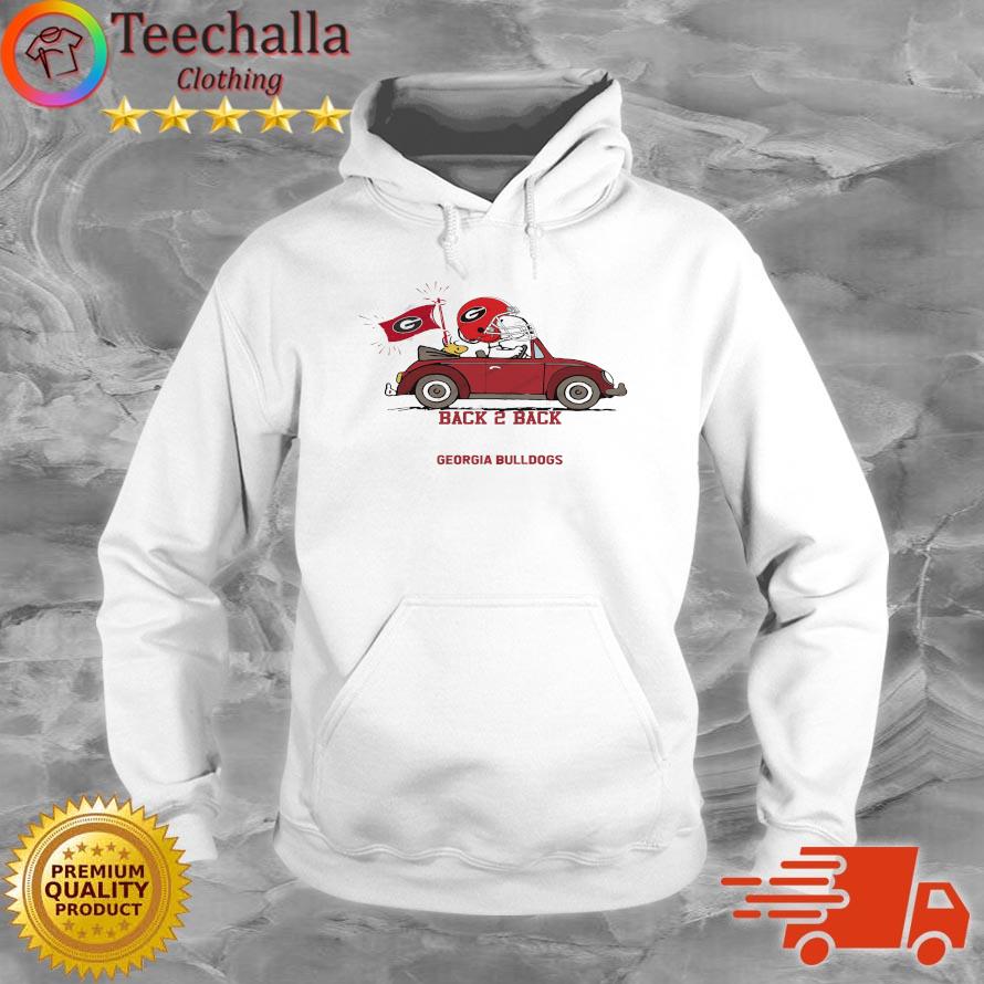 Georgia Bulldogs Snoopy And Woodstock Car Back 2 Back National Champions s Hoodie