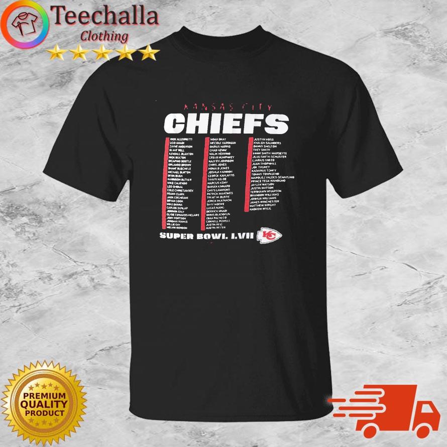 Kansas City Chiefs Super Bowl LVII Varsity Roster shirt