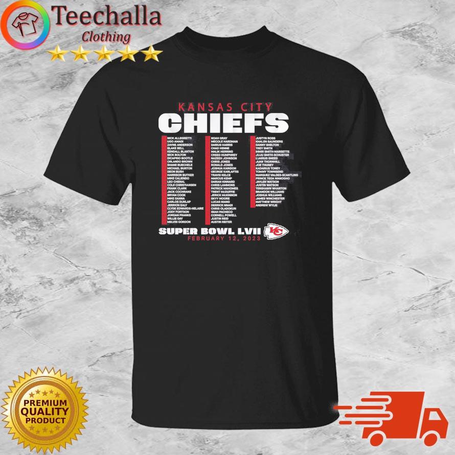 Kansas City Chiefs Youth Super Bowl LVII Roster shirt