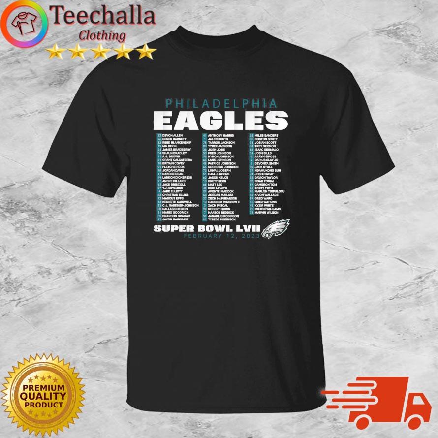 Philadelphia Eagles Super Bowl LVII Varsity Roster 2023 shirt