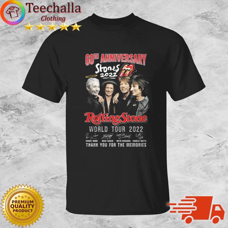 Rolling Stone World Tour 2022 60th Anniversary Thank You For The Memories Signatures Shirt