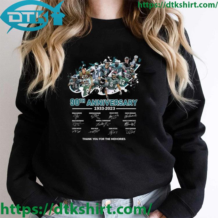 NFL Philadelphia Eagles 90th Anniversary 1933-2023 Thank You Signatures  shirt, hoodie, sweater, long sleeve and tank top