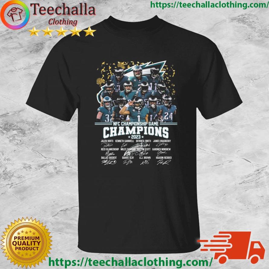 Philadelphia Eagles NFC Championship Game Champions 2023 Signatures shirt