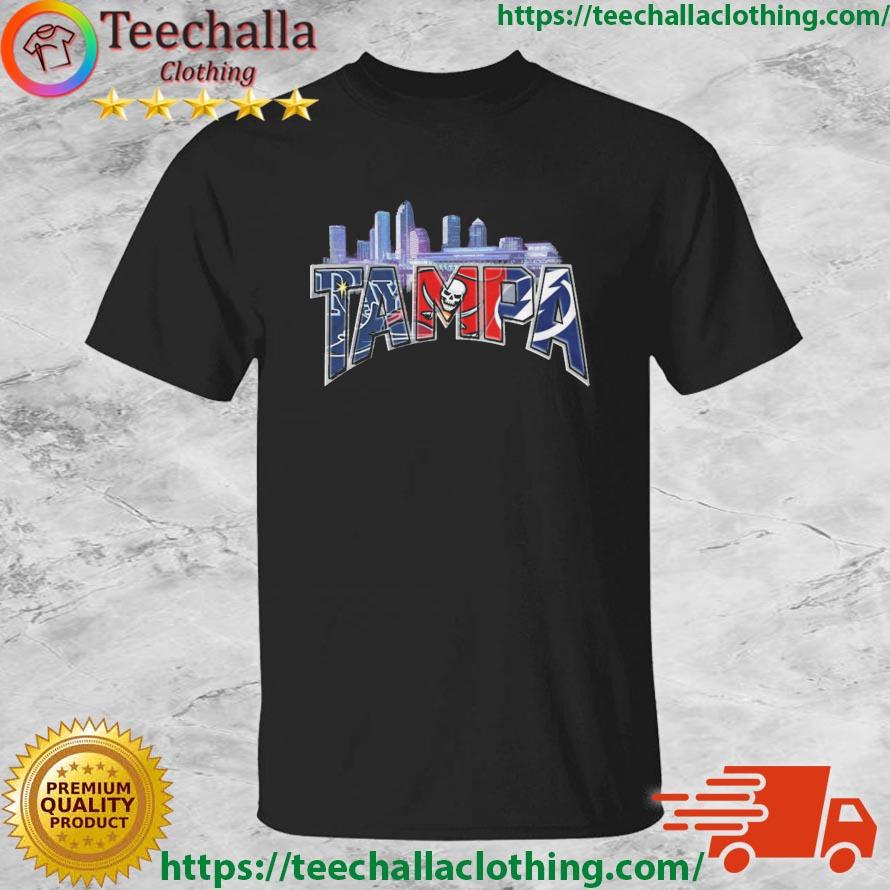 Skyline Tampa Sports Rays Buccaneers And Lightning shirt