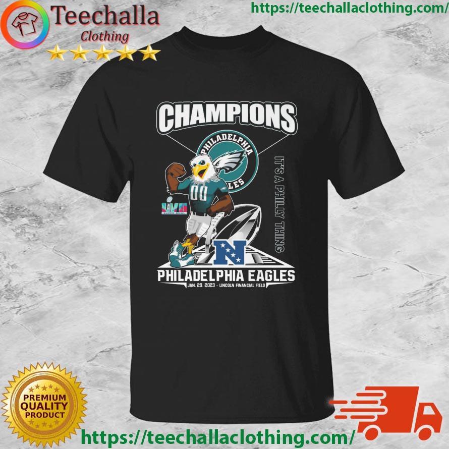 Swoop Mascot Philadelphia Eagles NFL Champions 2023 LVII Super Bowl It's A Philly Thing shirt