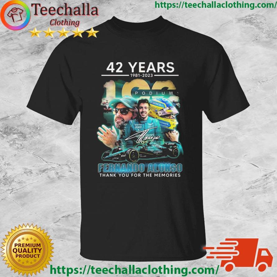 42 Years 1981 – 2023 Podiums Fernando Alonso Thank You For The Memories Signature shirt