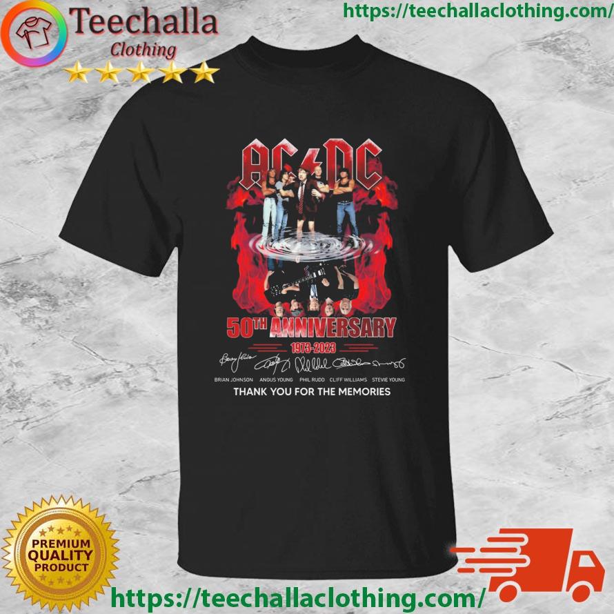 ACDC 50th Anniversary 1973-2023 Thank You For The Memories Signatures Hot shirt