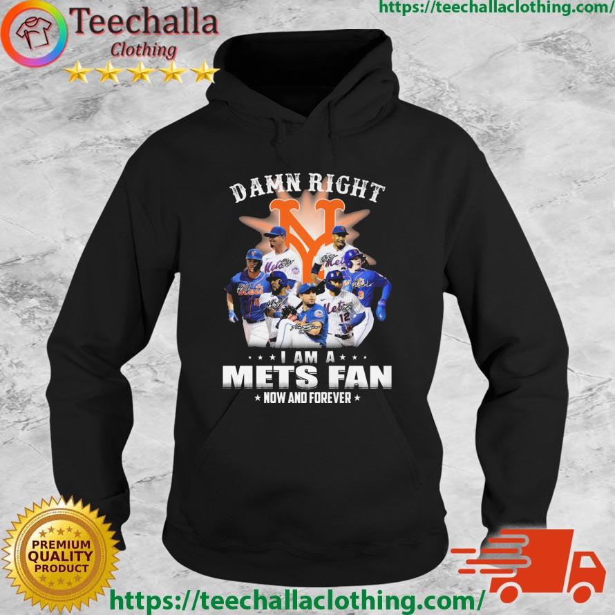 Damn Right I Am New York Mets Fan Now ANd Forever Signatures 2023 s Hoodie