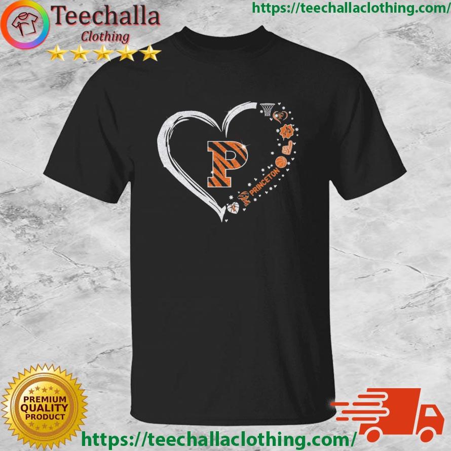 I Love Princeton Tigers Basketball Heart Diamond shirt