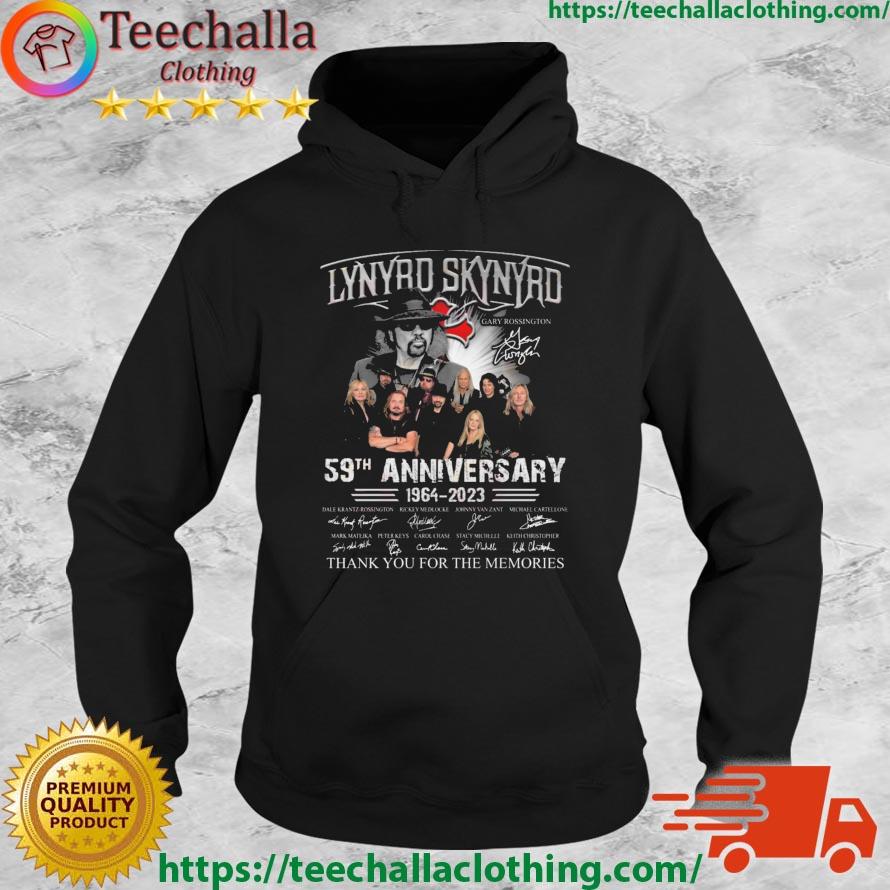 Lynyrd Skynyrd Gary Rossington 59th Anniversary 1964 – 2023 Thank You For The Memories Signatures s Hoodie