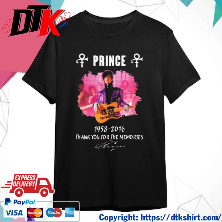Prince 1958 – 2016 Thank You For The Memories Signature shirt