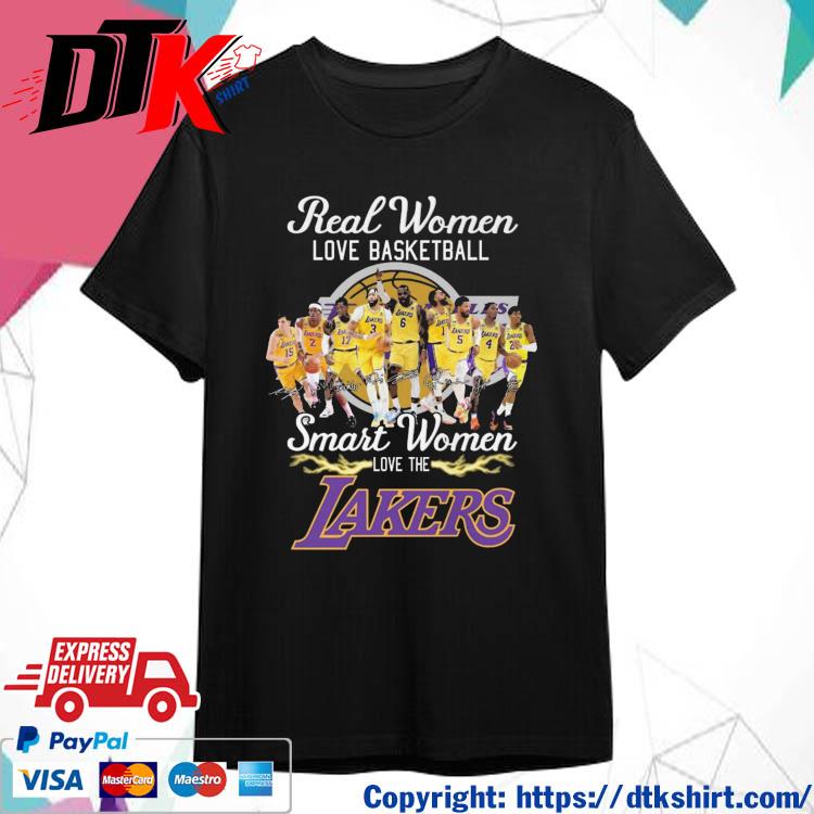 Real Women Love Baketball Smart Women Love The Los Angeles Lakers Players Signatures shirt