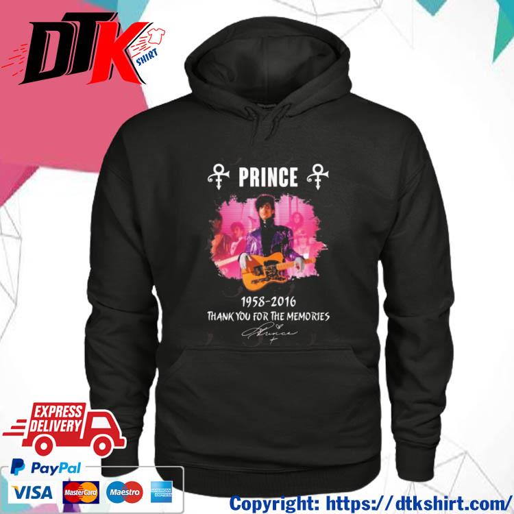 Prince 1958-2016 Thank You For The Memories Signature s hoodie