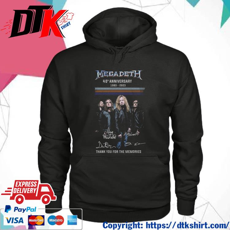 Megadeth 40th Anniversary 1983-2023 Thank You For The Memories Signatures Shirt hoodie