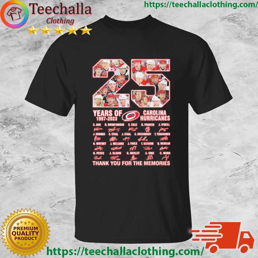 Official Carolina Hurricanes 25th Of 1997 – 2023 Thank You For The Memories  T-Shirt, hoodie, sweater, long sleeve and tank top