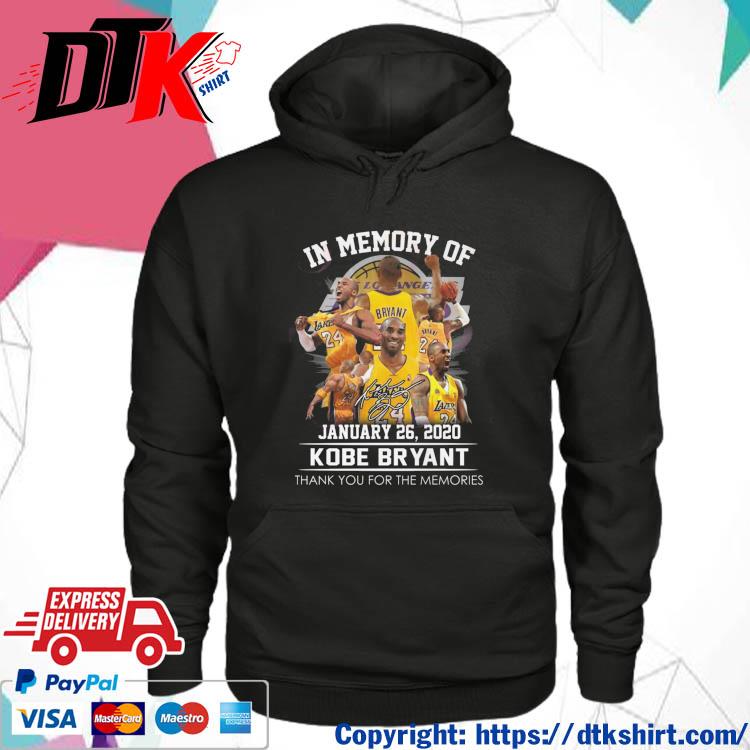 Official In Memory Of January 26, 2020 Kobe Bryant Thank You For The Memories Signatures Shirt hoodie
