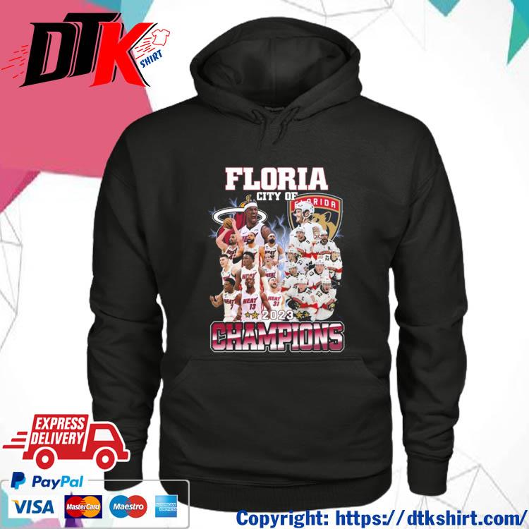 Miami Heat and Florida Panthers Florida City of 2023 Champions s hoodie