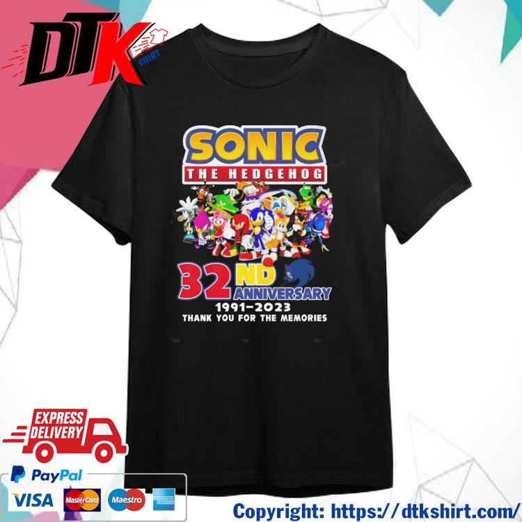 Sonic The Hedgehog 32nd Anniversary 1991-2023 Thank You For The Memories shirt