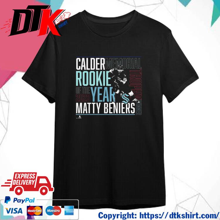 Dtkshirt LLC - Matty Beniers Seattle Kraken 2023 Calder Trophy Winner ...