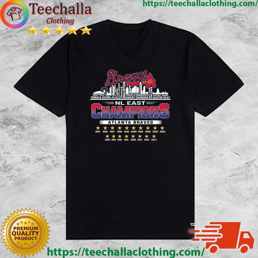 Official Atlanta braves 2023 nl east champions skyline T-shirt, hoodie,  tank top, sweater and long sleeve t-shirt