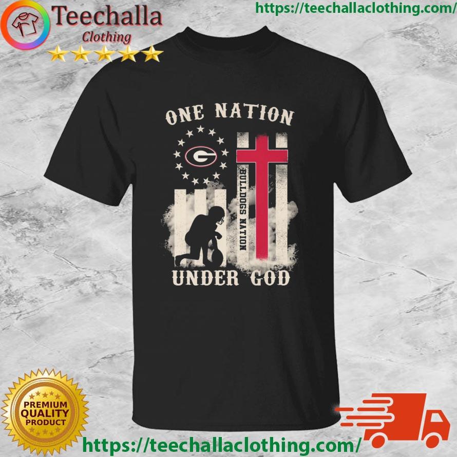 Georgia Bulldogs One Nation Under God Cross American Flag shirt