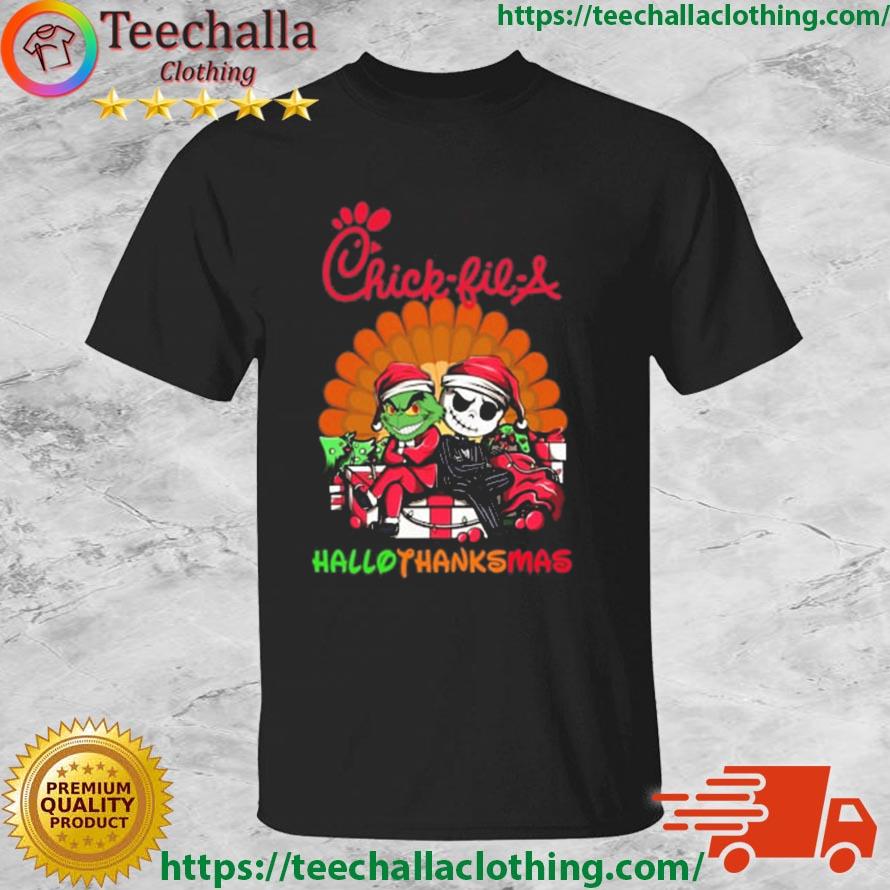 Grinch and Jack Skellington Chick-Fil-A Hallo Thanks Mas shirt