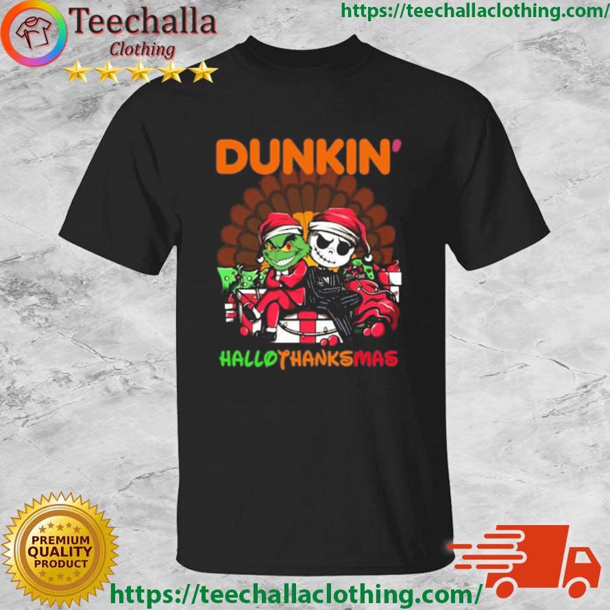 Grinch and Jack Skellington Dunkin' Hallo Thanks Mas shirt