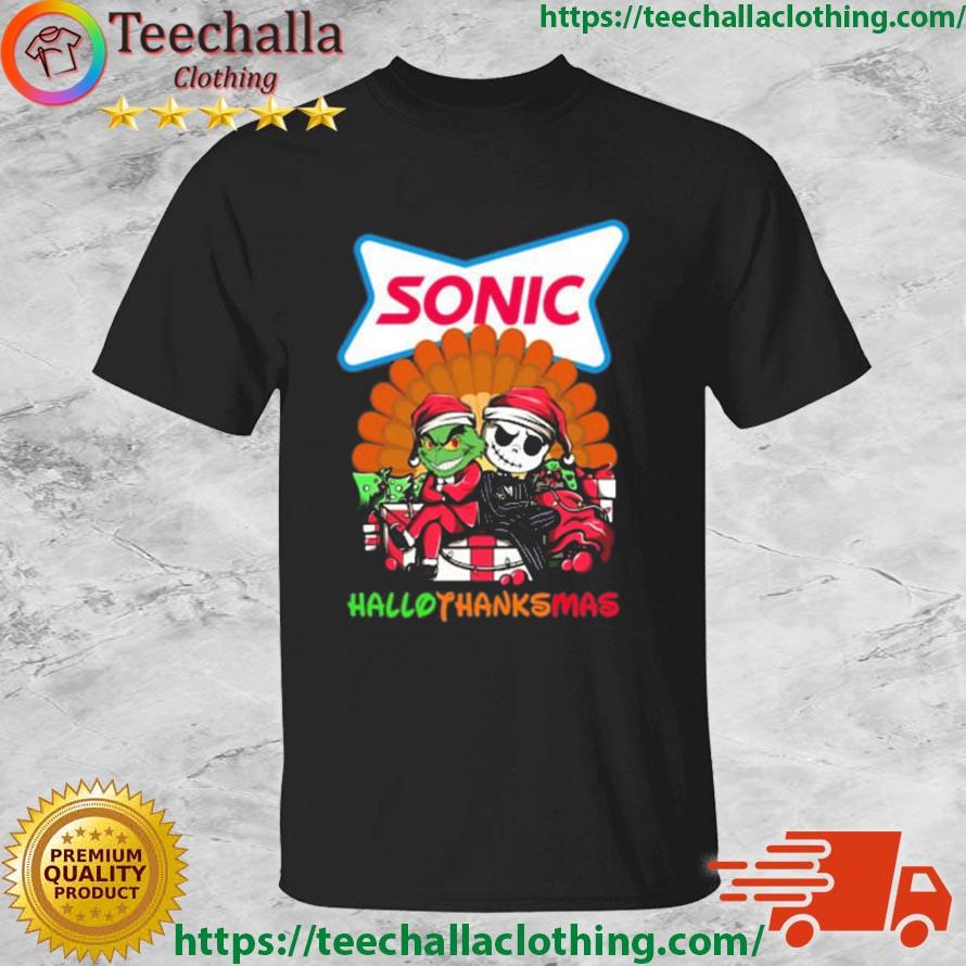 Grinch and Jack Skellington Sonic Hallo Thanks Mas shirt