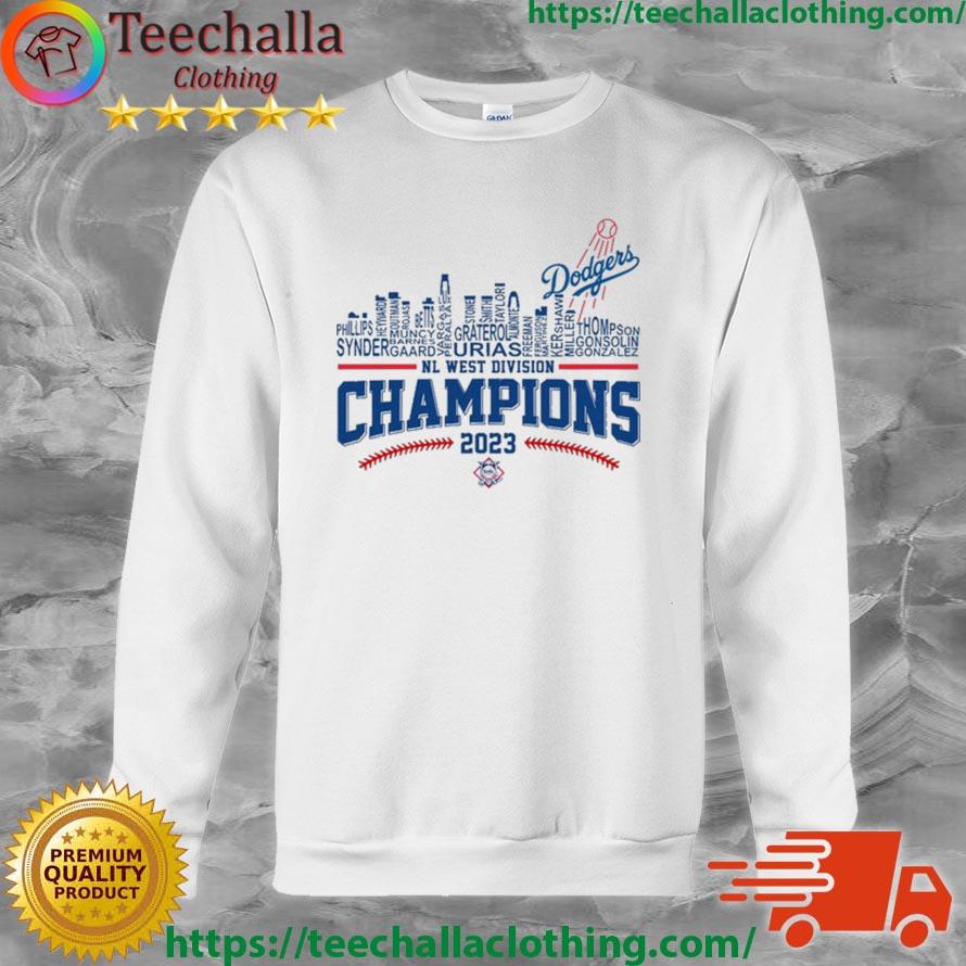 Los Angeles Dodgers NL West Division Champions 2023 name players city  skyline shirt, hoodie, sweater, long sleeve and tank top